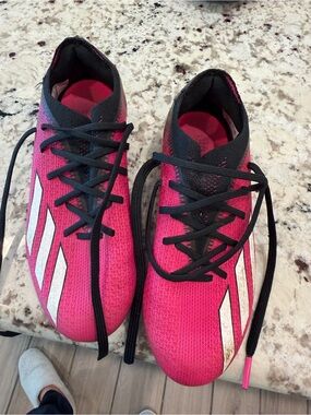 adidas Kids Pink and Black Soccer Cleats